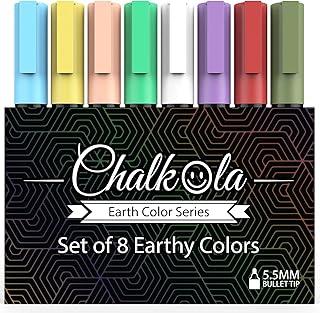 Sponsored Ad - Chalkola 8 Pastel Liquid Chalk Markers for Chalkboard Signs, Blackboard, Window, Labels, Bistro, Glass, Car...