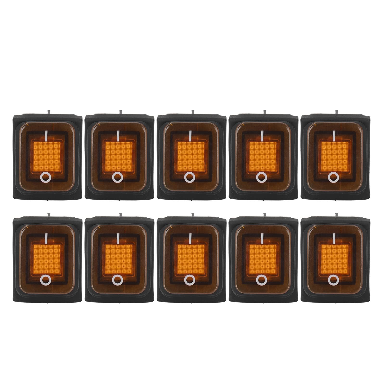 2 Posizioni Interruttore a Levetta Roccioso, 30A AC 125V 250 V con Luce a LED, 4 Perni, per Barca (Arancia)