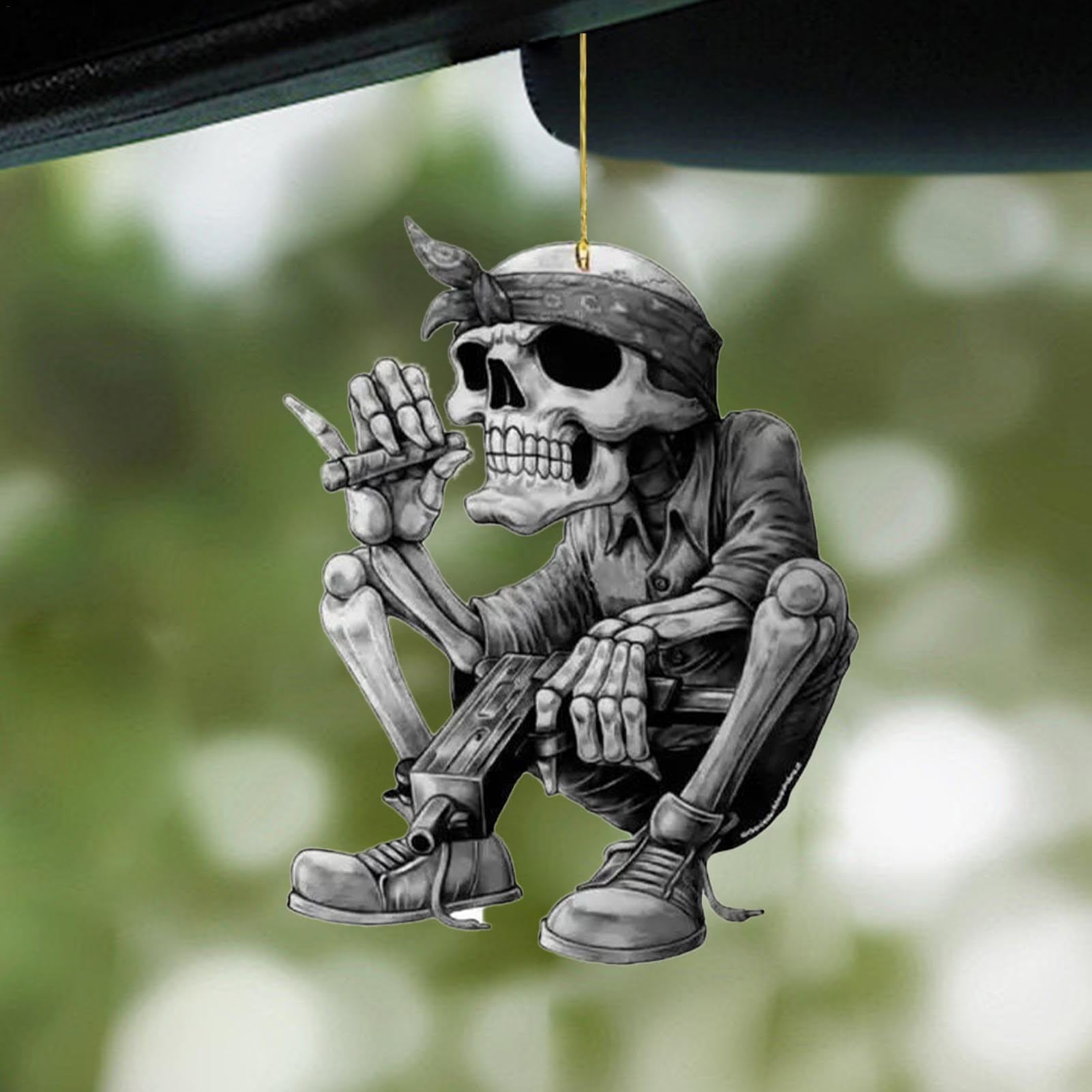 Produktbild von Totenkopf-Auto-Anhänger, Flach, Acryl, Totenkopf-Design, 2D-Auto