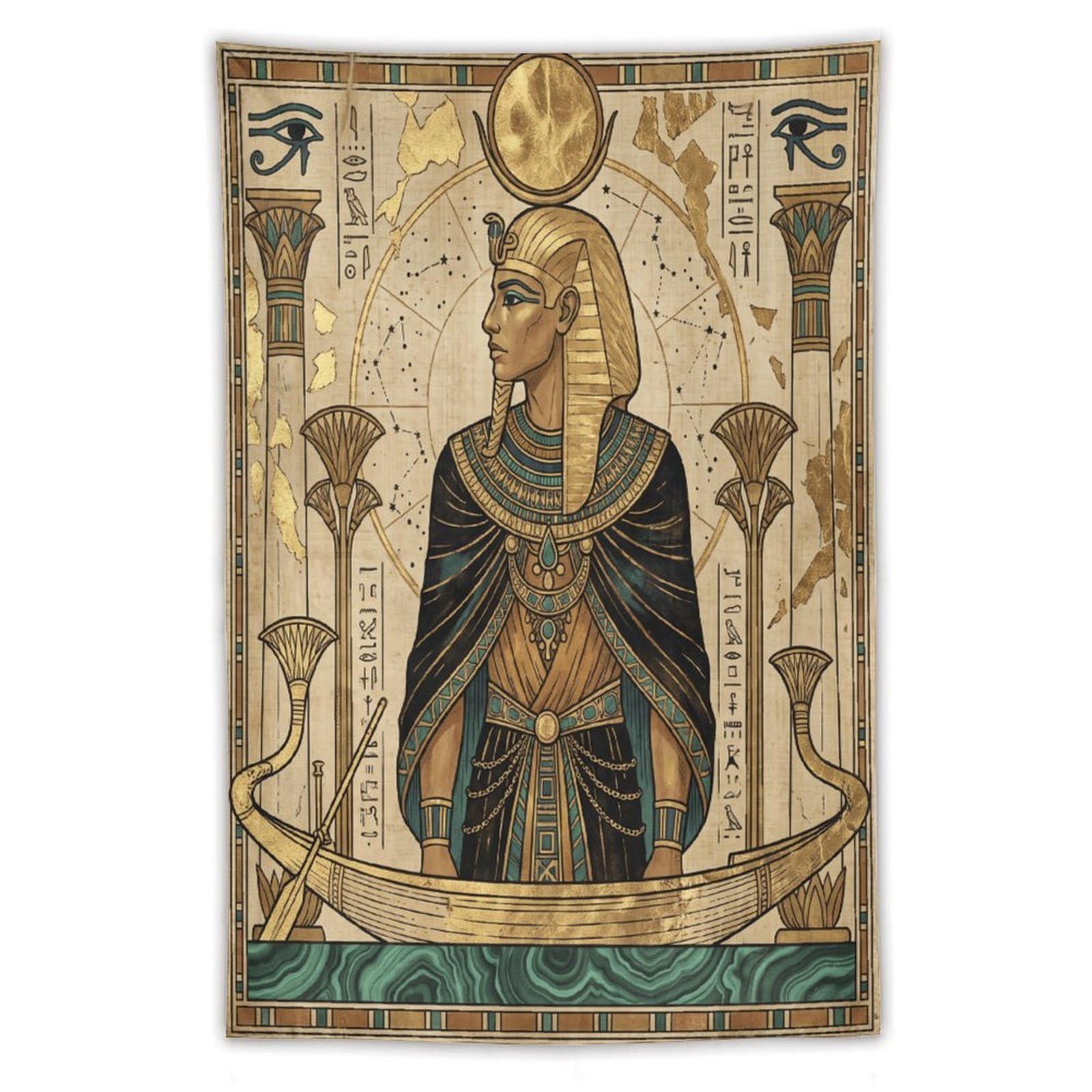 H3B8U2Y5 Egyptian Queen Portrait Wall Tapestry, Papyrus Palace