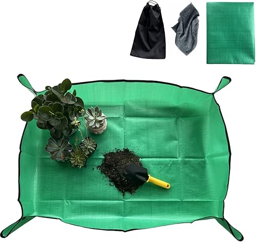 Tapetes impermeables para trasplantar plantas, fácil de trasplantar para plantas de interior, tapete de jardinería portátil y plegable, bandeja para