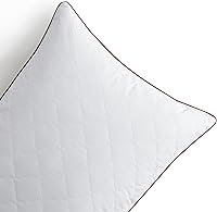 Vista 6 de Juego de 2 almohadas de plumas de ganso y plumón blanco, colección de hotel para dormir, tamaño Queen