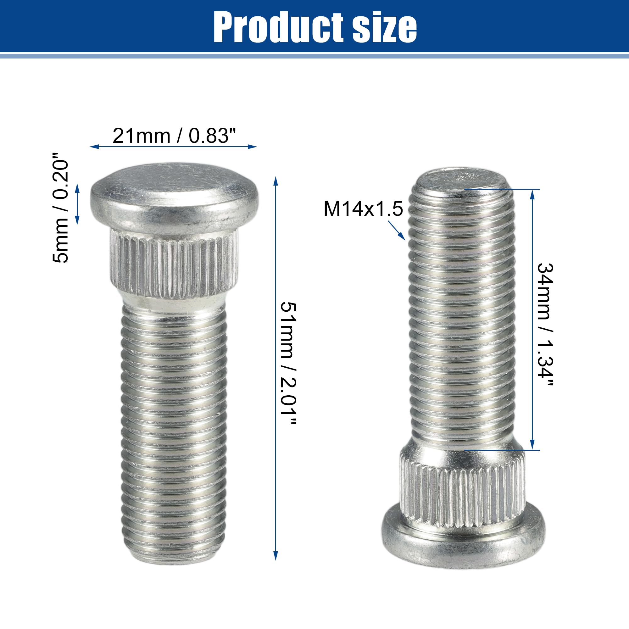 A ABSOPRO M14x1.5 Bullone di Fissaggio Ruota Adatto per Acura MDX No.90113SHJA01-10 Pezzi