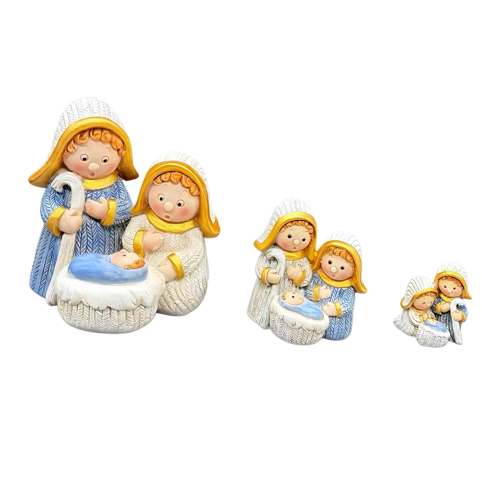 Shurhome Christmas Nativity Figurines Holy Family Figure Figure, Table Ornament Religious Decors for Bedrrom Figurines