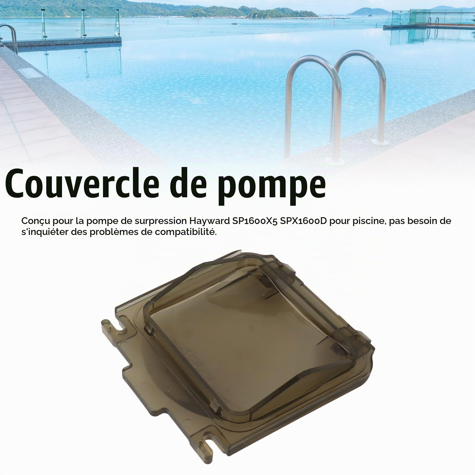 Couvercle De Pompe De Piscine De Remplacement Avec Joint, Compatible Avec les Pompes De Surpression Hayward SP1600X5 SPX1600D, Durable Et Résistant Aux Fuites