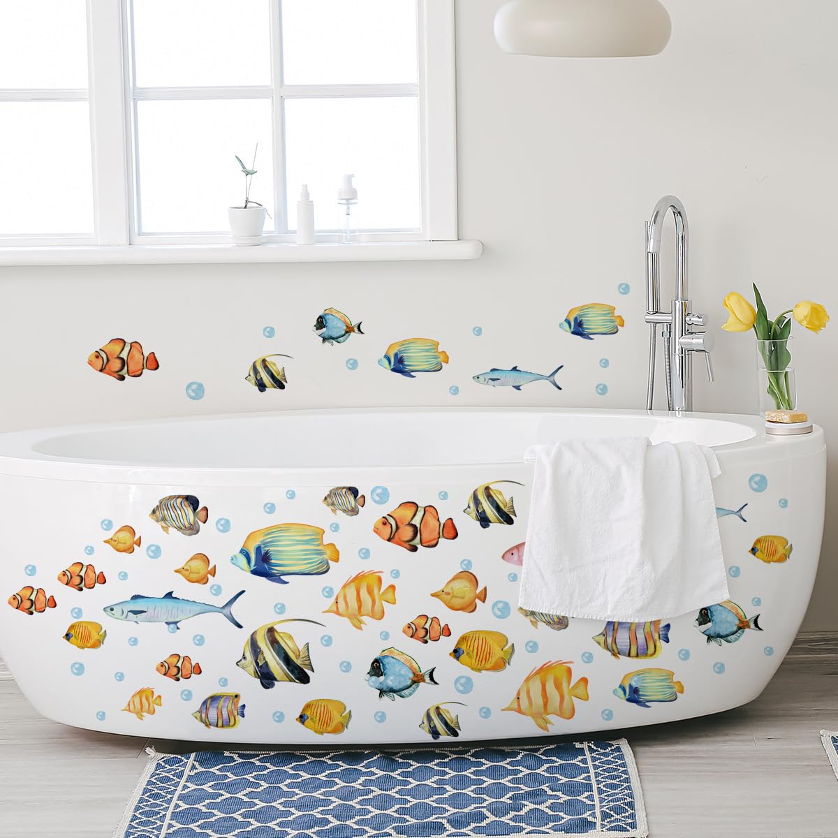 HGDESIGN® Wandtattoo Wandaufkleber Quallen Fisch UnterwasserwelJellyfish Kinderzimmer Babyzimmer Kind Baby Junge Mädchen Badezimmer Wandsticker Wanddeko Selbstklebend (C)