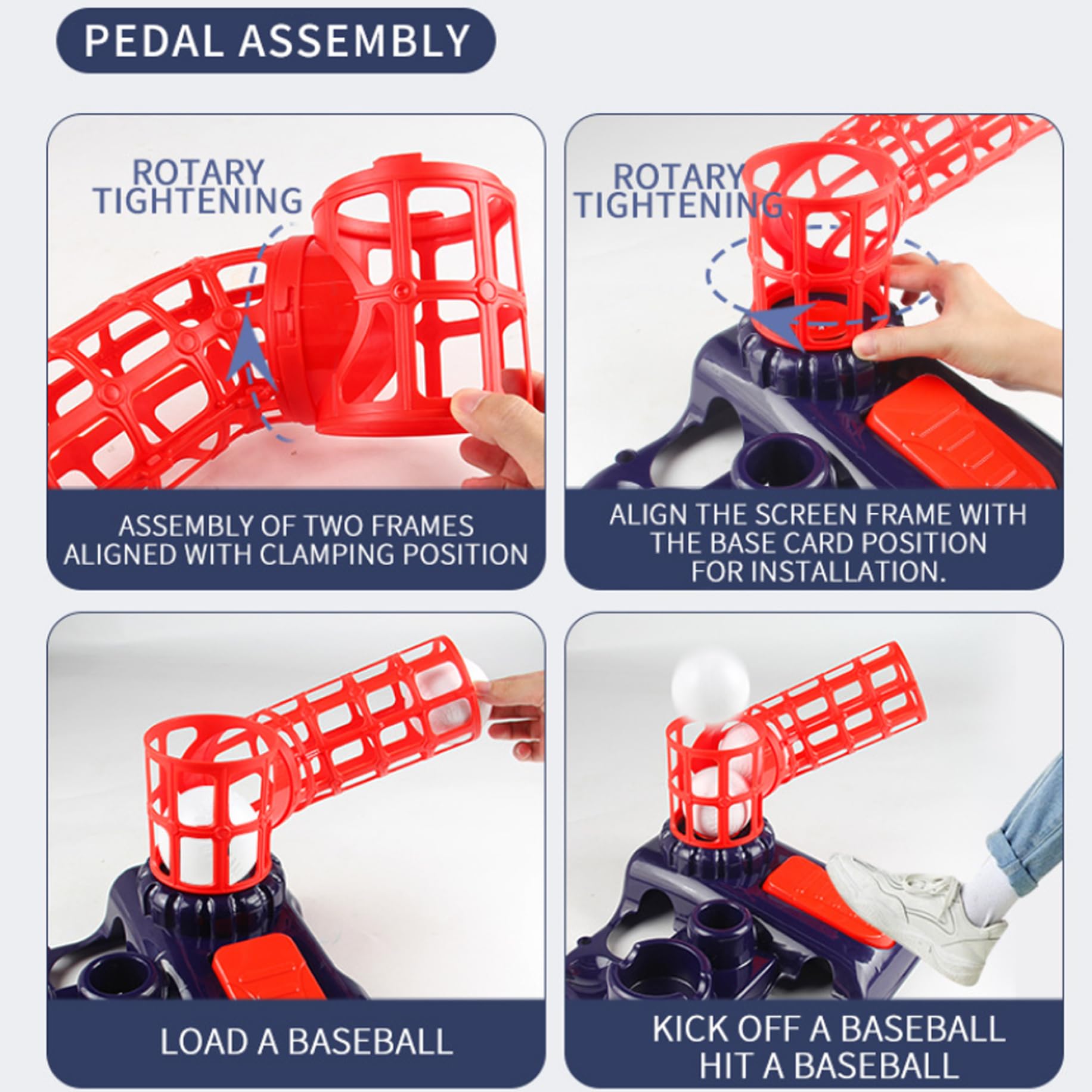 Tee Ball Set, 3-en-1 Tee Tee Popper Set avec Machine à Lancer, frappeurs réglables, Batte de Baseball rétractable ＆ 4 balles, Popper pour Les Cadeaux pour Enfants, Jouets