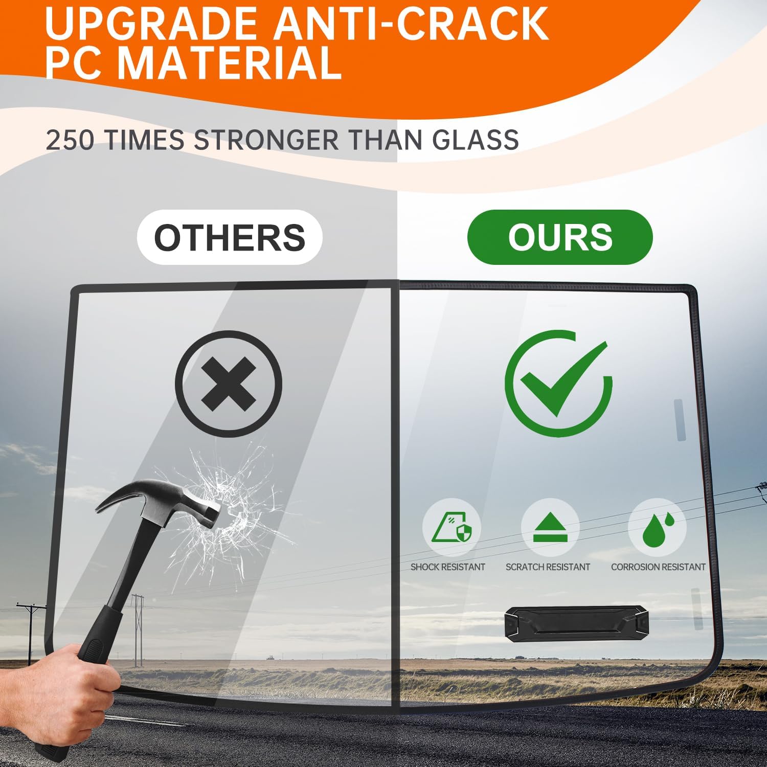 Front Vented Full Windshield Compatible with Kawasaki Teryx KRX/ KRX4 1000 2020-2025 Accessories Scratch Resistant Polycarbonate Dustproof Transparent Clear vision Full Windscreen