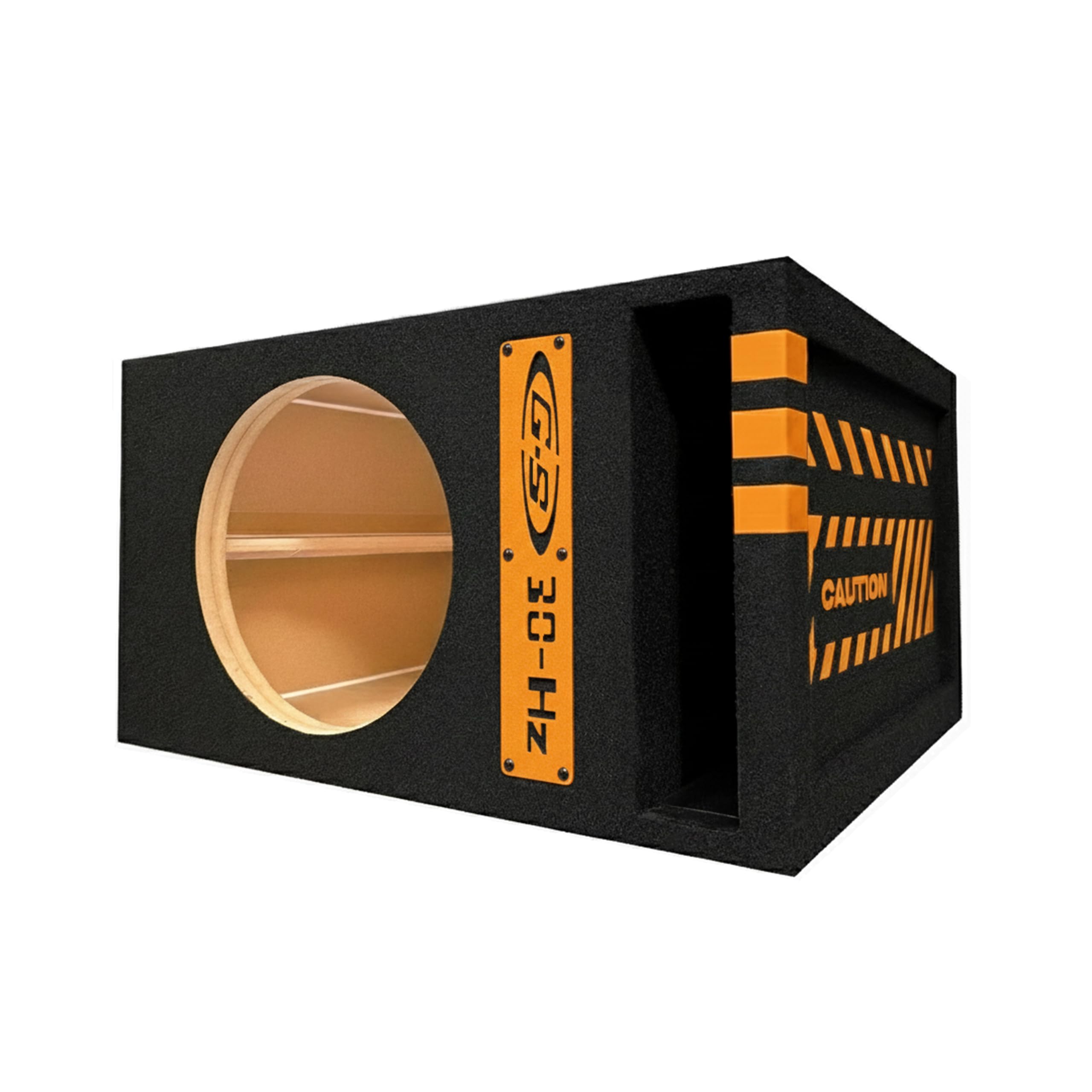 30HZ Reinforced Competition Single Ported Sub Box Sub Woofer Enclosure Speaker Box Car Audio Subwoofer Ground Shaker Box Ground-Shaker (Caution Orange, 10")