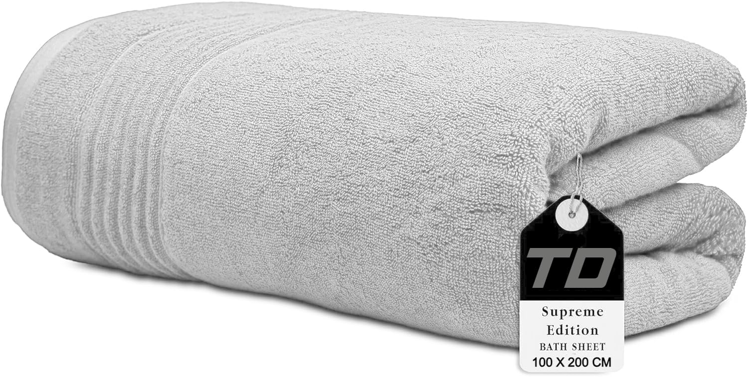 Textile Do Silver Luxury Super Jumbo Bath Sheet (100 X 200 Cm-700 Gsm) 100% Egyptian Cotton Extra Lage Bath Sheet Towels (, Cotton)