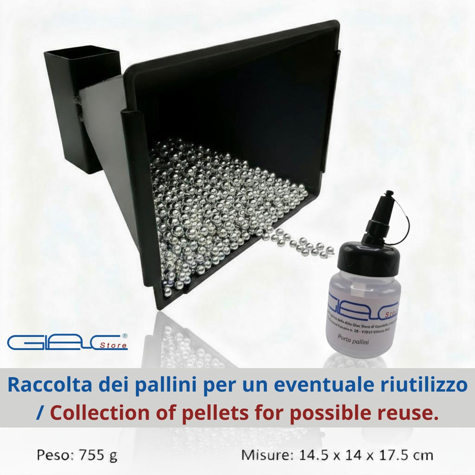 Bersaglio Raccogli Proiettili Pallini in Metallo Target 14 x14 cm Conico per Pistole Fucile Aria Compressa Gas + 5 Target in Cartoncino Quadrato e Porta Pallini Incluso