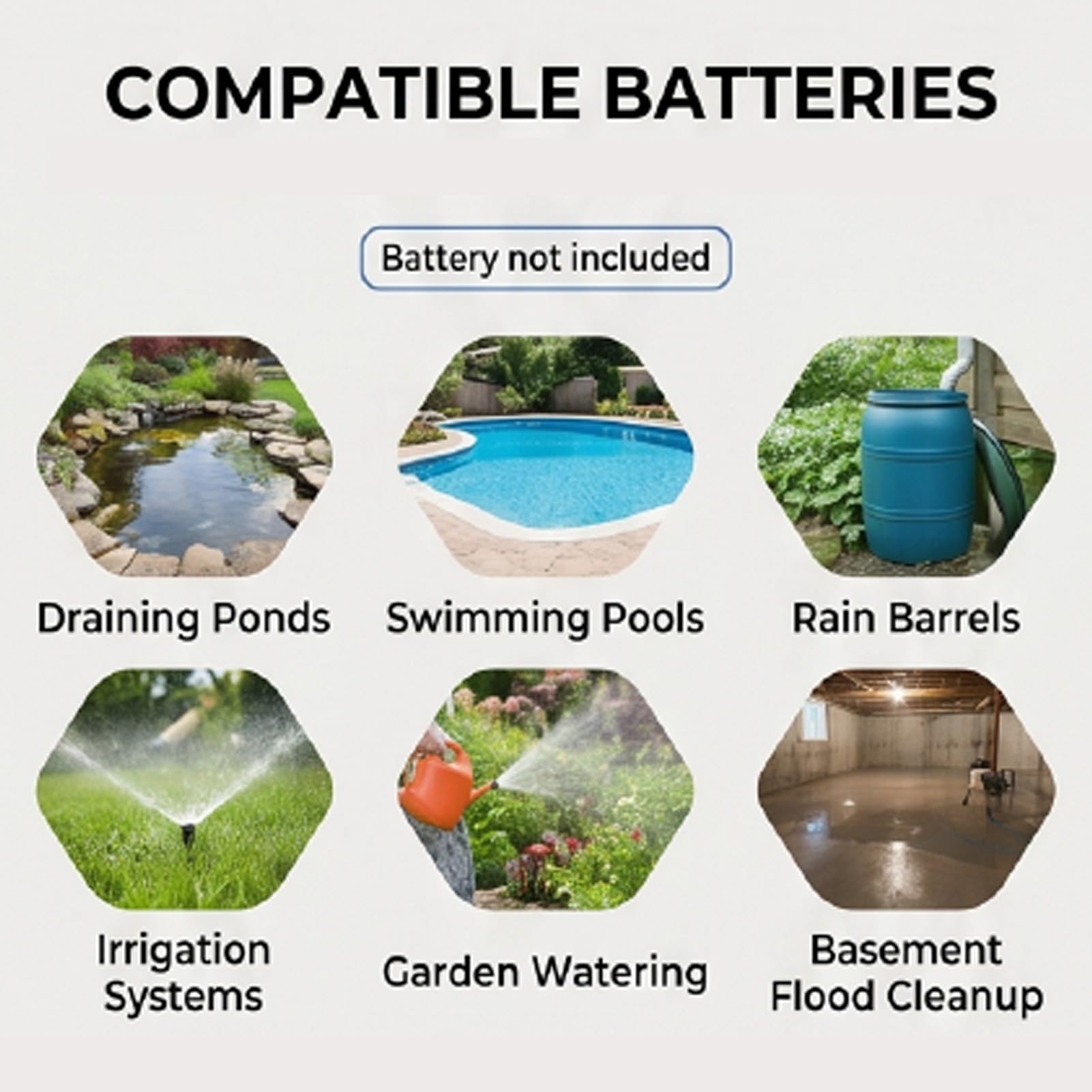Pompa Acqua Senza Fili, Alta Portata, 100W, Design Efficiente per Piscine