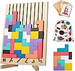Comprar Rompecabezas Madera 3D, Tetris Juegos Montessori, Juguetes Educativos, Inteligencia Jigsaw con 10 Cartas y Bolsa de Almacenamiento, Regalos para Niños de 3, 4, 5 y 6 Años