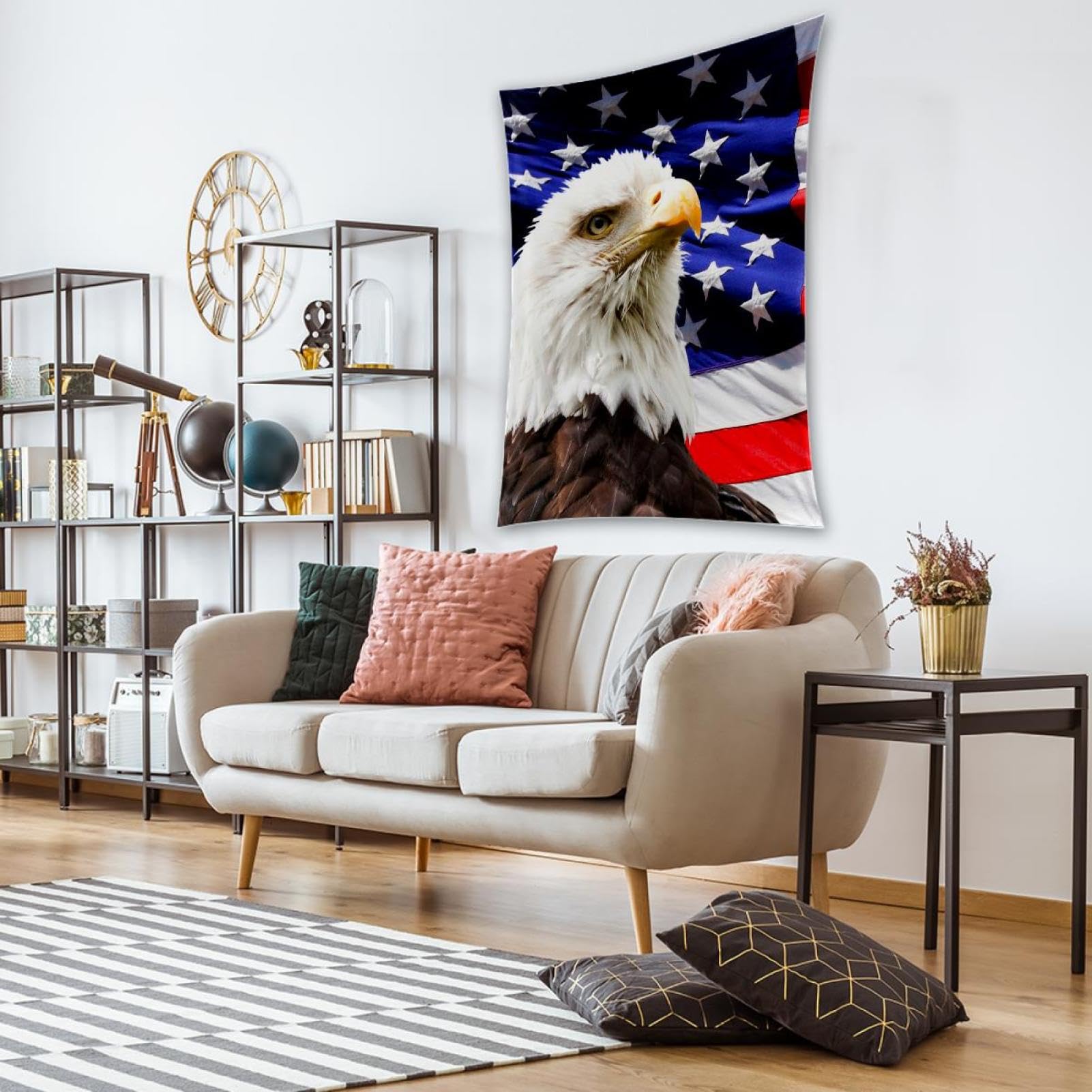 Wandteppich Amerikanische Flagge – 180x152 Cm, Patriotische Deko Für Wohnzimmer, Schlafzimmer & Mehr