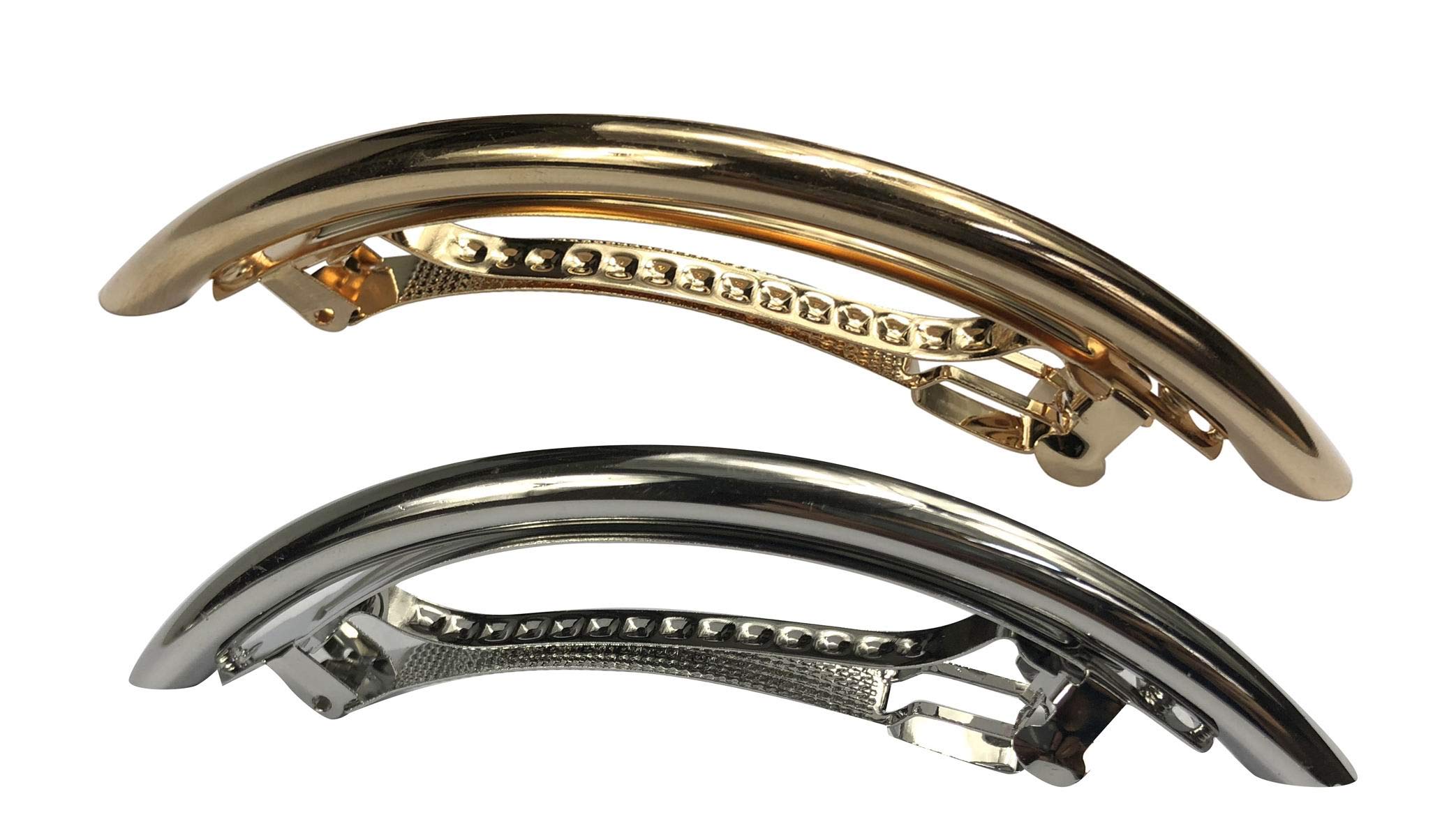 Otyou Metal Hair Clips for Styling Spring Clip Hair Barrette Clips Wrapping Hairpins Durable Hair Pins Hold Thick Hair,Gold Tone,Silver Tone French Twin Set
