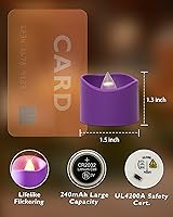 Vista 83 de Homemory - 24 velas de té negras, a pilas, duran más de 200 horas, sin llama, parpadeantes, falsas, eléctricas, LED, para Halloween, fiestas