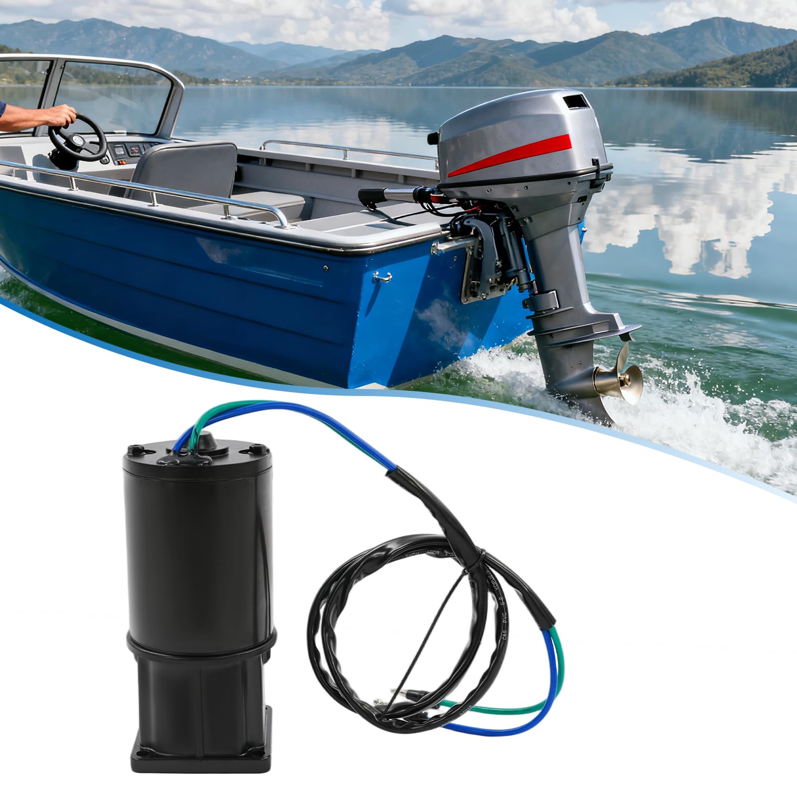 Motore di inclinazione e trim, motore di trim da 240W di ricambio per motori fuoribordo Mer-Cury a 2 tempi 40-125/4 tempi 30-120 CV adatti