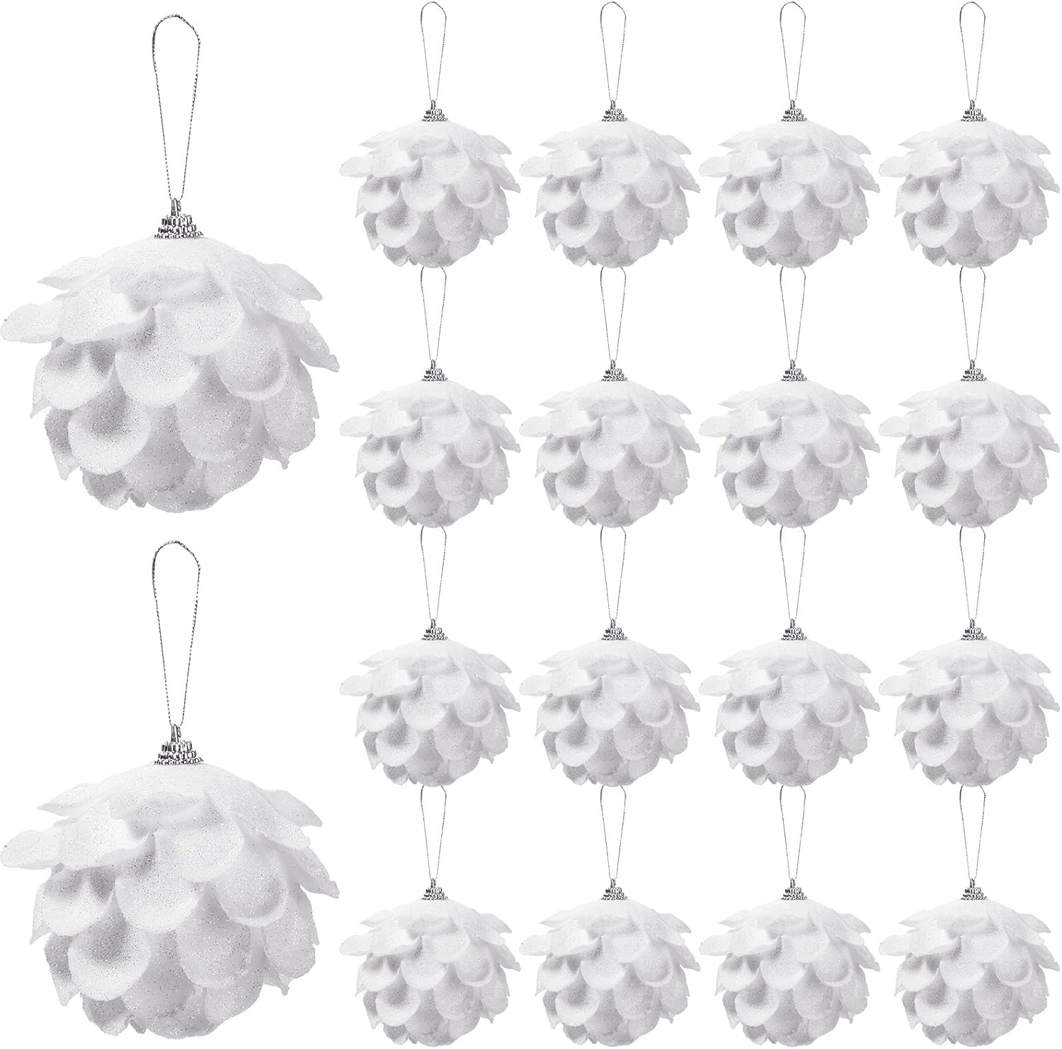 White Christmas Tree Balls White Christmas Flowers Hanging