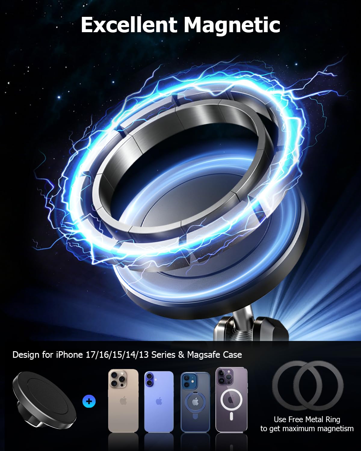 Supporto magnetico per cellulare da auto con fessura CD [guidatore e passeggeri possono usare]
