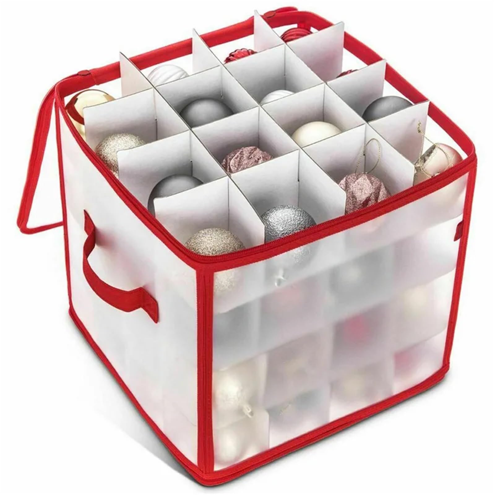 Organizer FüR Weihnachtsschmuck Aufbewahrungsbox for Weihnachtskugeln mit 64 Fächern, sortierte Aufbewahrungsbox mit Deckel, Weihnachtsdekoration, Kugeldekoration, Kugeln, Aufbewahrungsbox FüR Weihnac