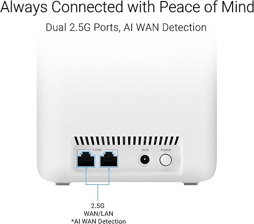 Miniatura 6 de ASUS ZenWiFi BD4 (paquete de 2) de doble banda WiFi 7 Mesh, 3600 Mbps, 4900 pies cuadrados, puertos duales de 2.5G, controles parentales y de