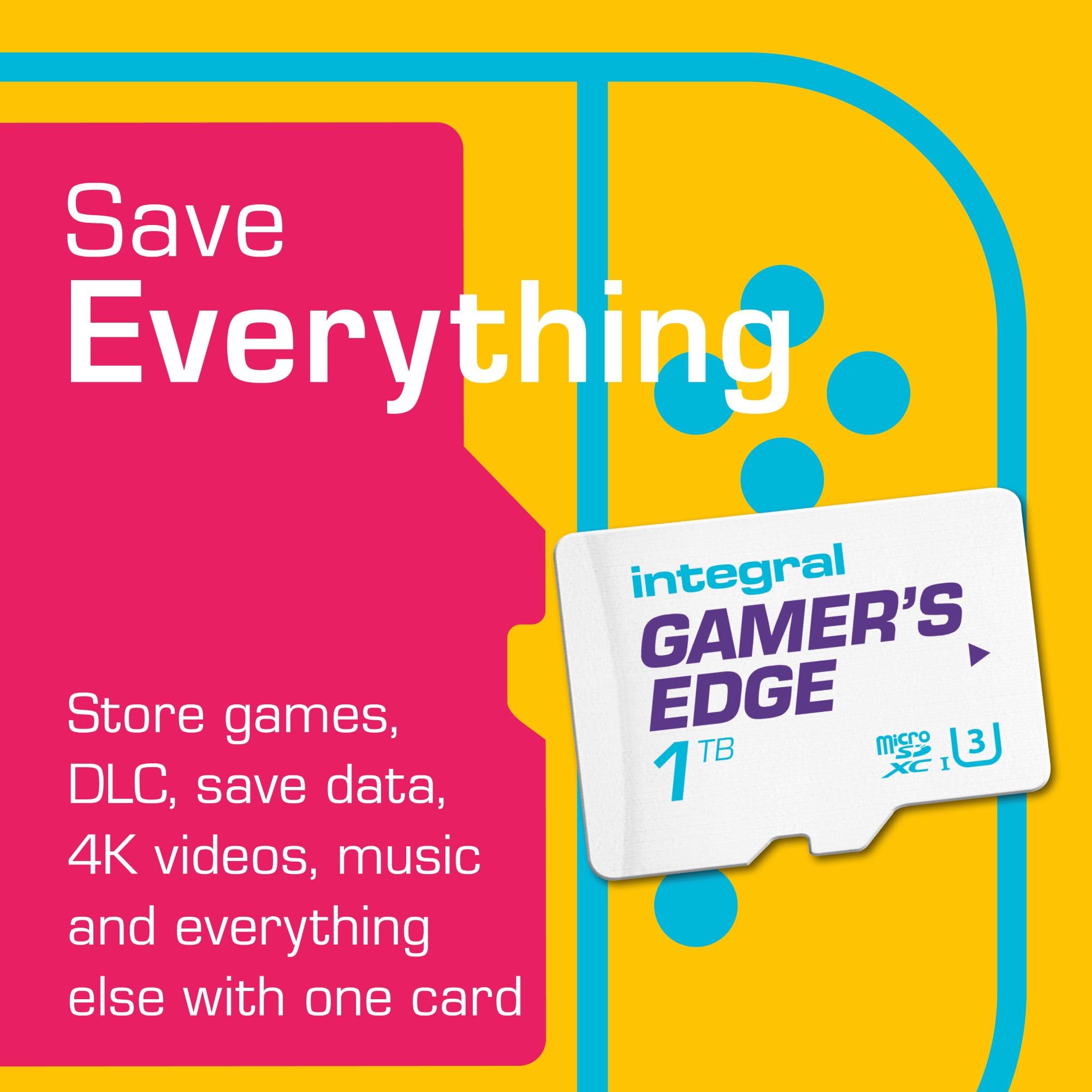 Integral 1TB Gamer's Edge Micro SD Card for the Nintendo Switch 1, Switch Lite, Switch OLED & Valve Steam Deck consoles - Load & Save Games Fast, DLC & Save Data, Quick Gaming Storage Memory Card — view 4