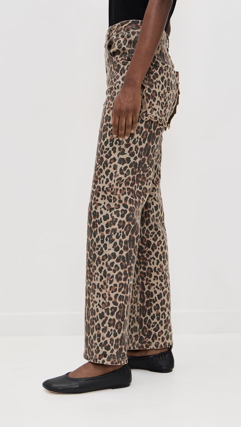 Never Fully Dressed Women's Leopard Lucia Scallop Detail Jeans - Image 4