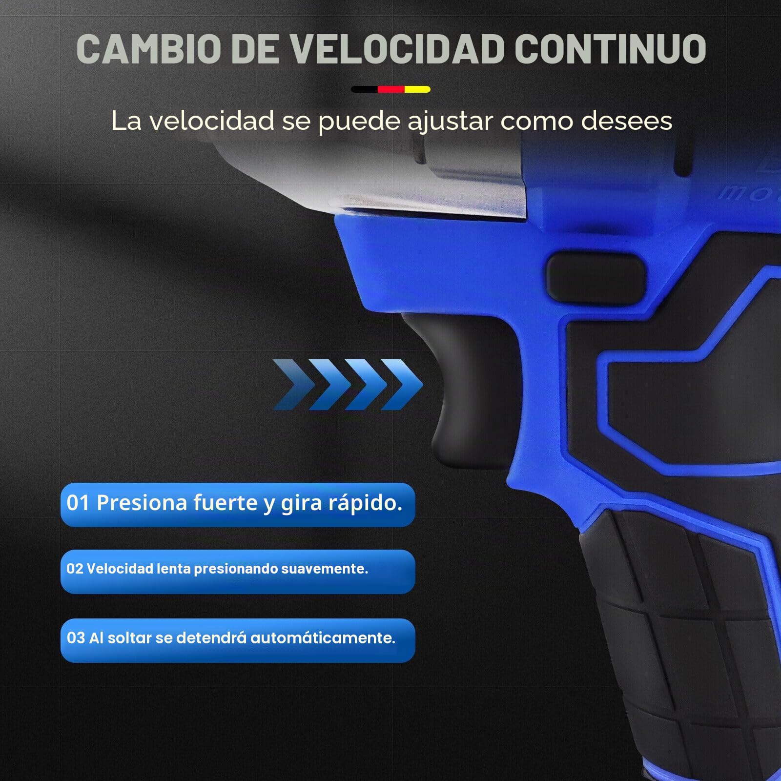 DayPlus Atornillador de impacto con batería de 18 V con 1 batería de 6,0 Ah, 420 Nm, atornillador de impacto giratorio para cambiar neumáticos, 3200 rpm, luz LED, 4 enchufes hembra de 14/17/19/22 mm,
