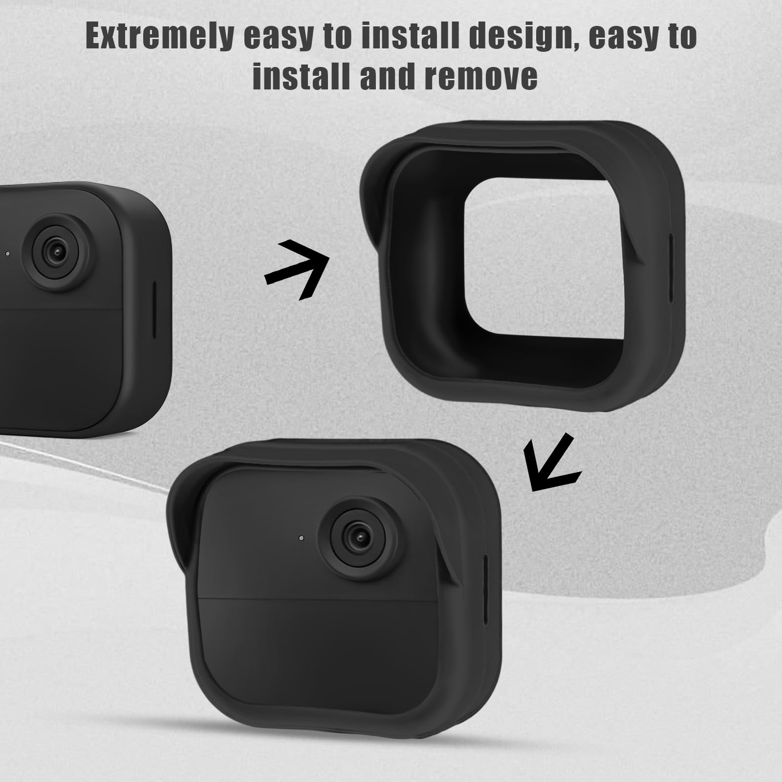 PEUTIER 3pcs Cache Caméra pour Blink Outdoor 4 la Toute Nouveau(4e Génération), Imperméabiliser Caméra de Sécurité Coque en Silicone Blink Camera Cover pour Intelligente (Noir)