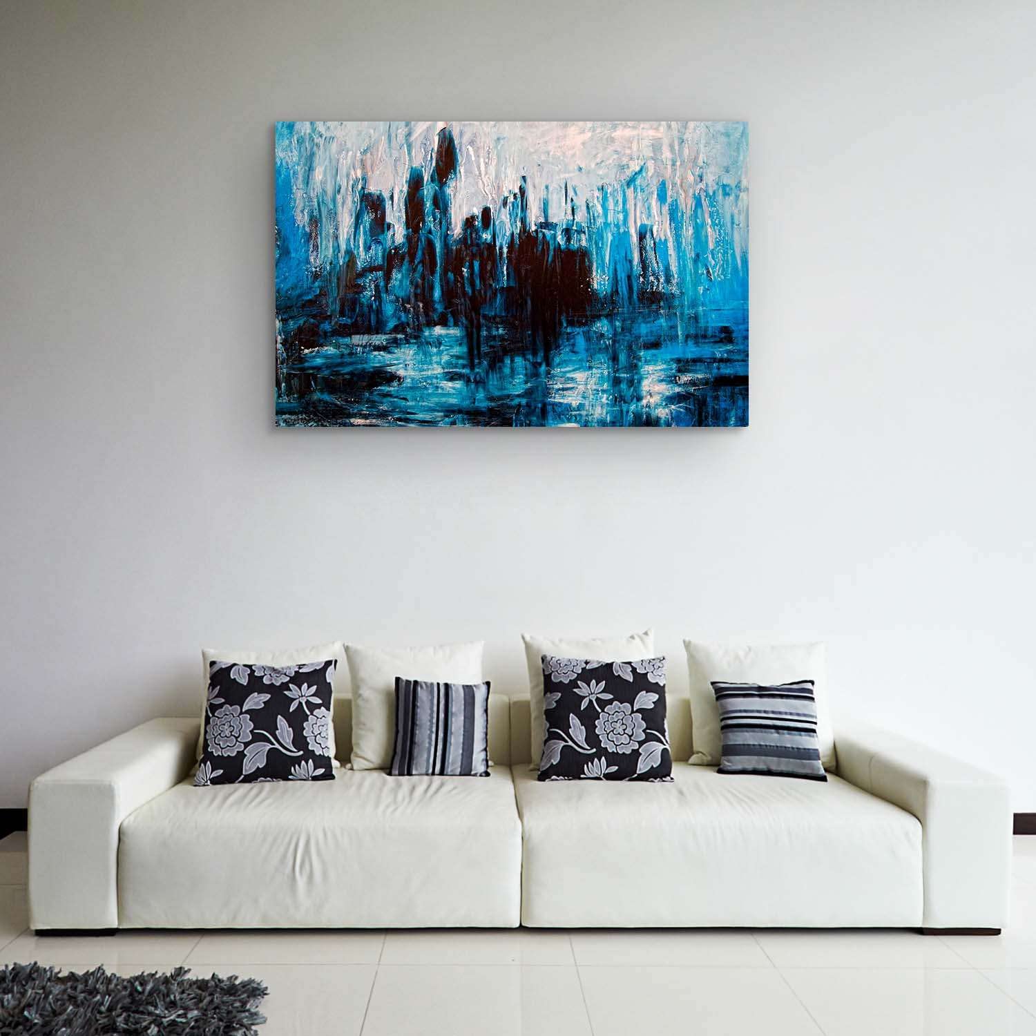 Blue Sky 写真作品 アート インテリア Amazon.co.jp: Startonight 光るキャンバス ウォールアート - グレー