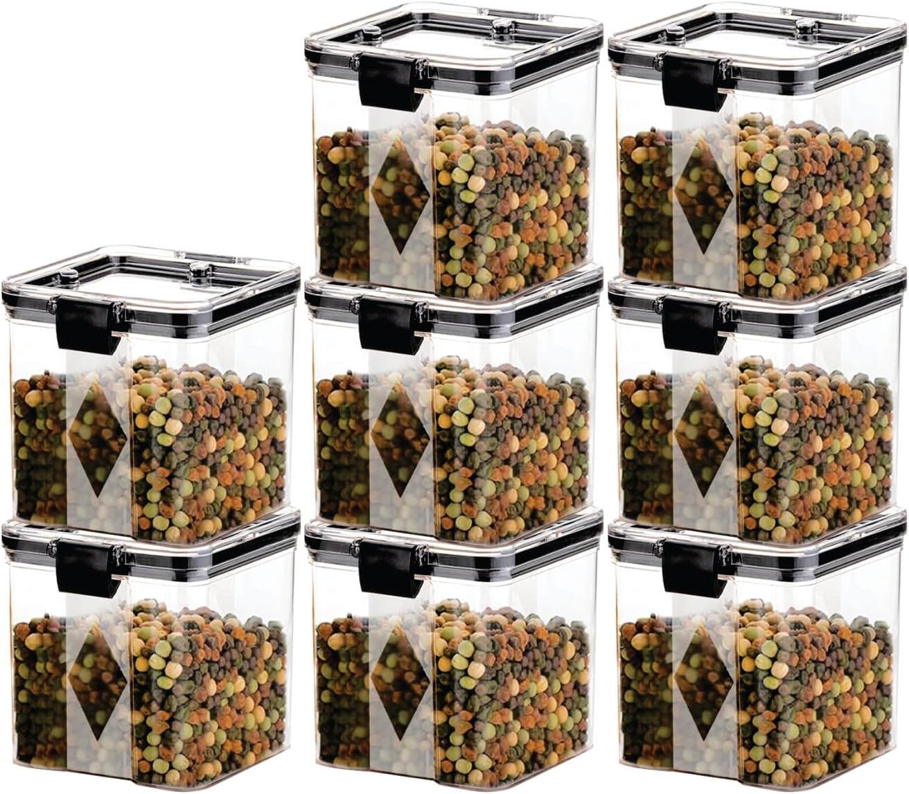 GOLWYN Plastic Kitchen Containers Set, Air Tight Container For Kitchen Storage Set, Kitchen Accessories Items, Kitchen Organizer Items And Storage Containers (Transparent, 700 ML Set Of 8)