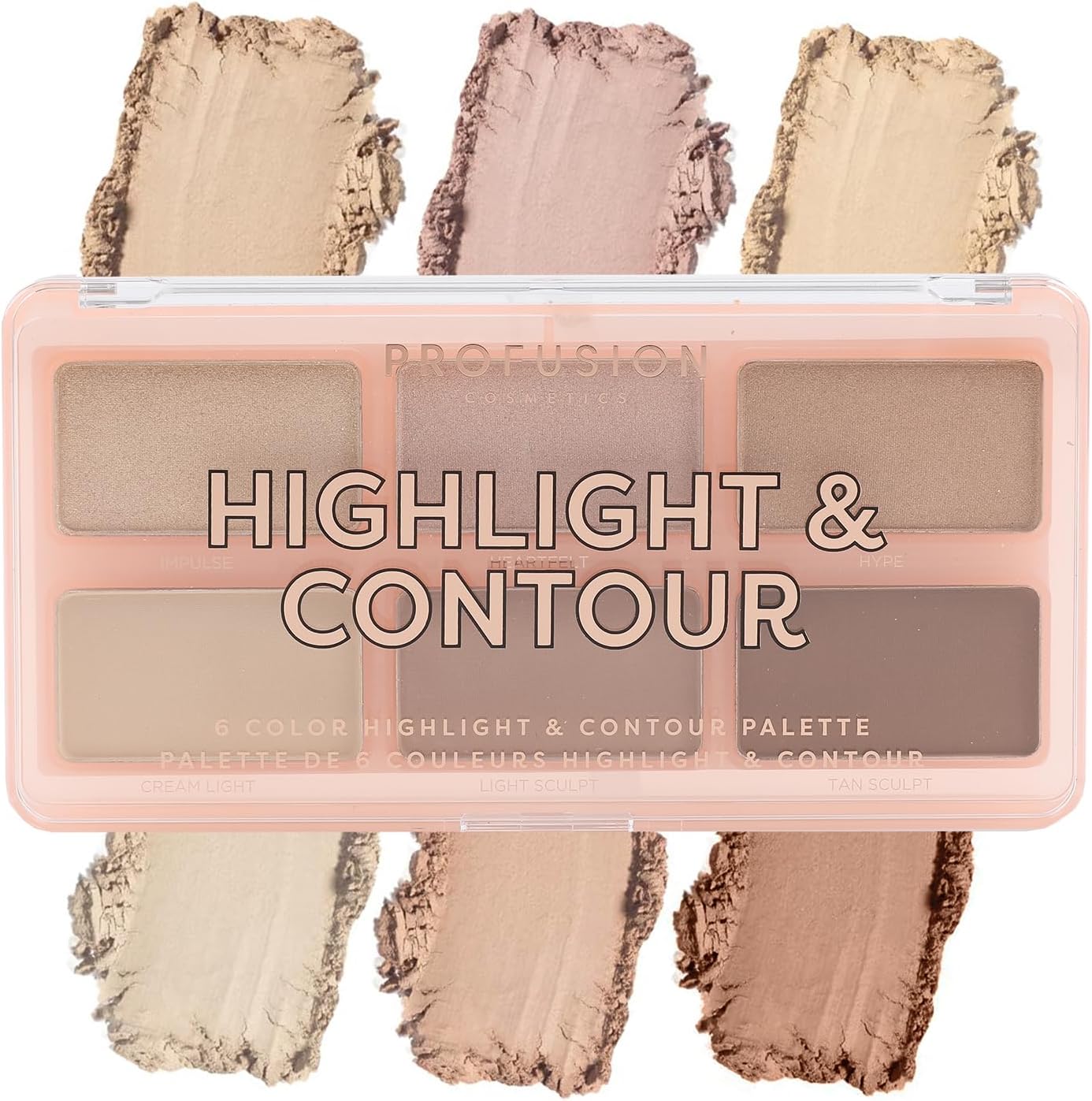Profusion Cosmetics Highlight & Contour Pallete - Light Medium (buildable and blendable contour shades perfect to define your natural features)