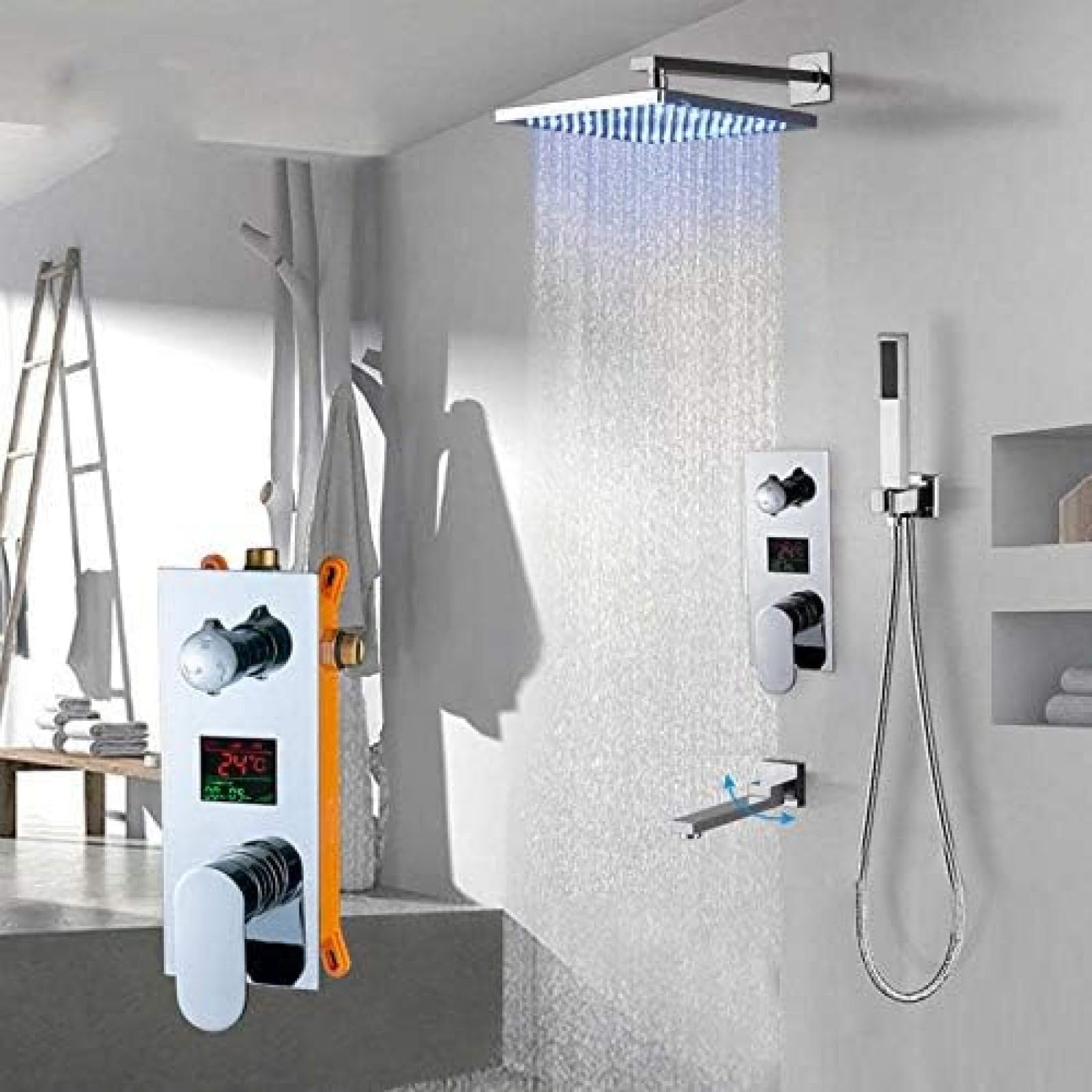 Robinets de douche à effet pluie et cascade pour une salle de bain relaxante au quotidien