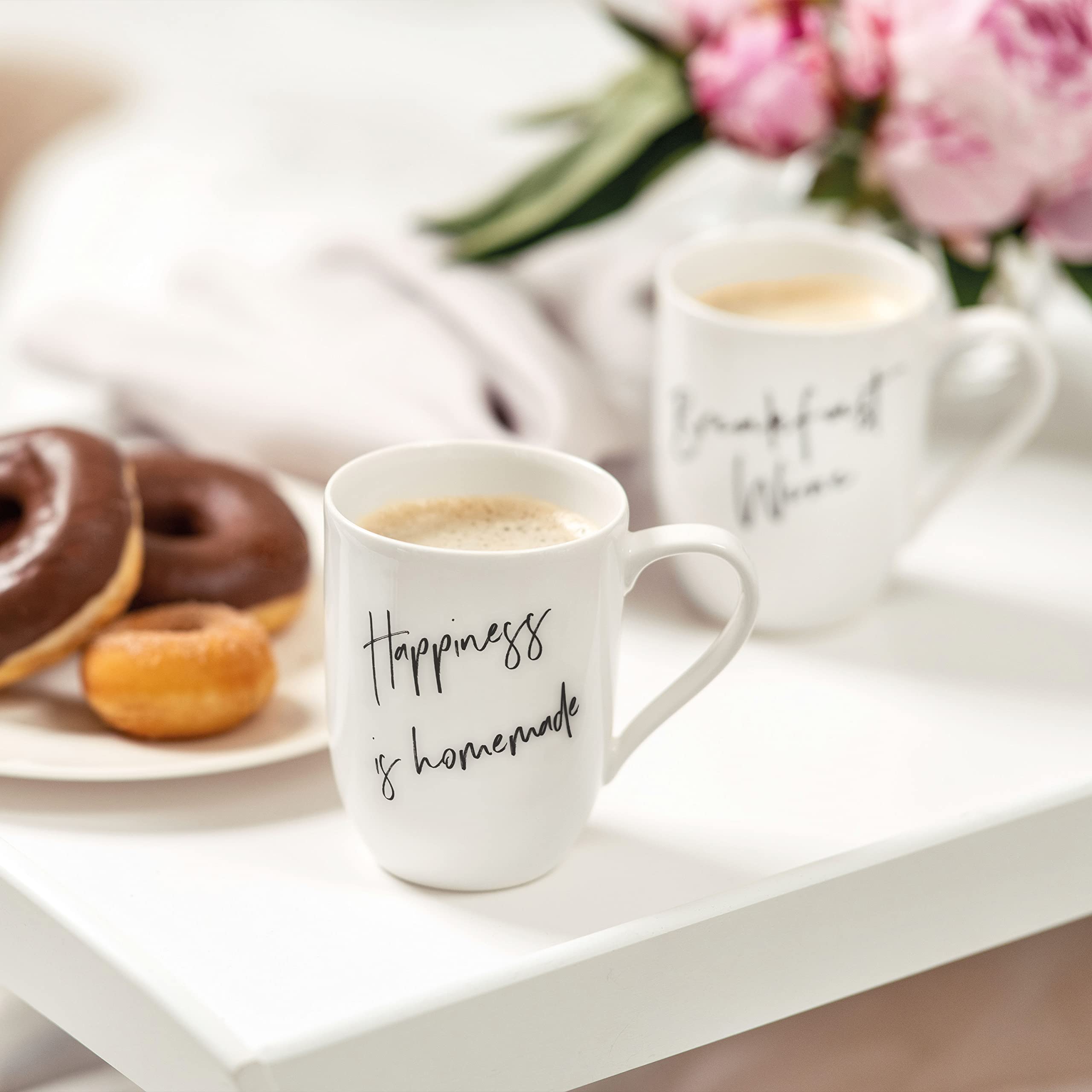 Villeroy & Boch - Statement Mug Happiness is Homemade 11.5 x 8 x 10.5 cm, White Porcelain Cup 280 ml, Medium - Image 2