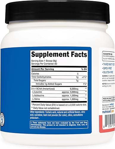 Vista 14 de Nutricost BCAA Polvo 2:1:1
