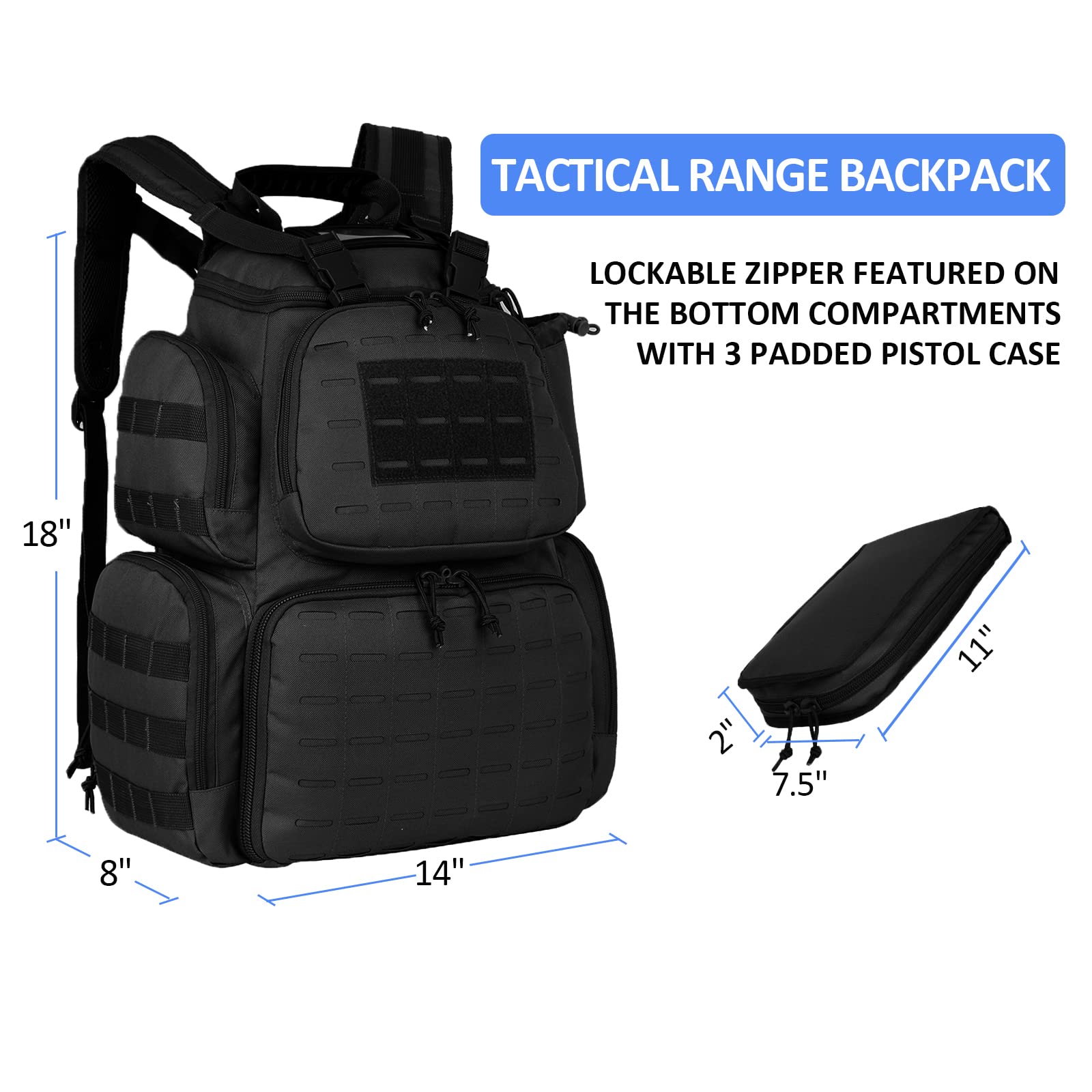 Snapklik.com : AUMTISC Tactical Pistol Range Bag Backpack For Handguns ...