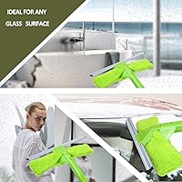 Vista 4 de Escobilla de goma para limpieza de ventanas kit de lavado de ventanas 3 en 1 con barra de extensión escobilla de ventana de 55 pies y limpiador