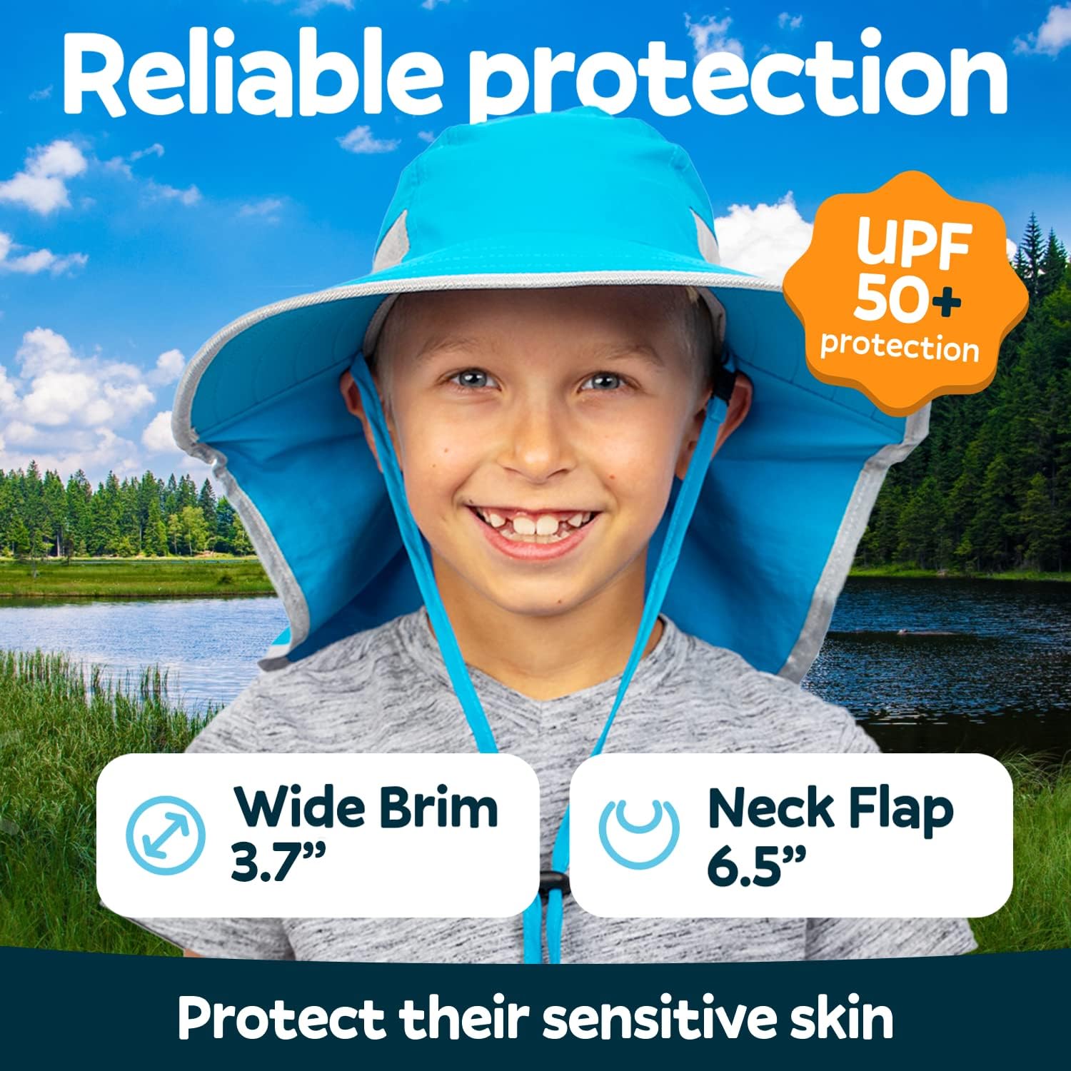 GearTOP Safari Hats for Kids UPF 50+ Kids Sun Hats Boys & Girls Bucket Hat