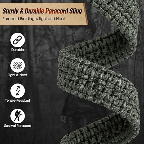 Miniatura 2 de VVAAGG Eslinga de dos puntos con junta giratoria, eslinga de paracaídas antideslizante con correa de longitud ajustable