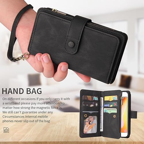 Miniatura 5 de Asuwish Funda de teléfono para iPhone 66s78SE 2020 2022 con protector de pantalla de vidrio templado y tarjetero abatible para celular i Six Seven