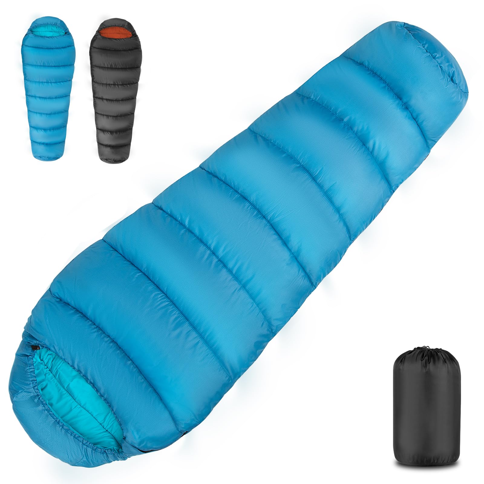 Sac De Couchage 3 Saisons Ultra Léger 1,45 Kg - Intérieur Extérieur Randonnée Camping, Adulte Et Adolescent