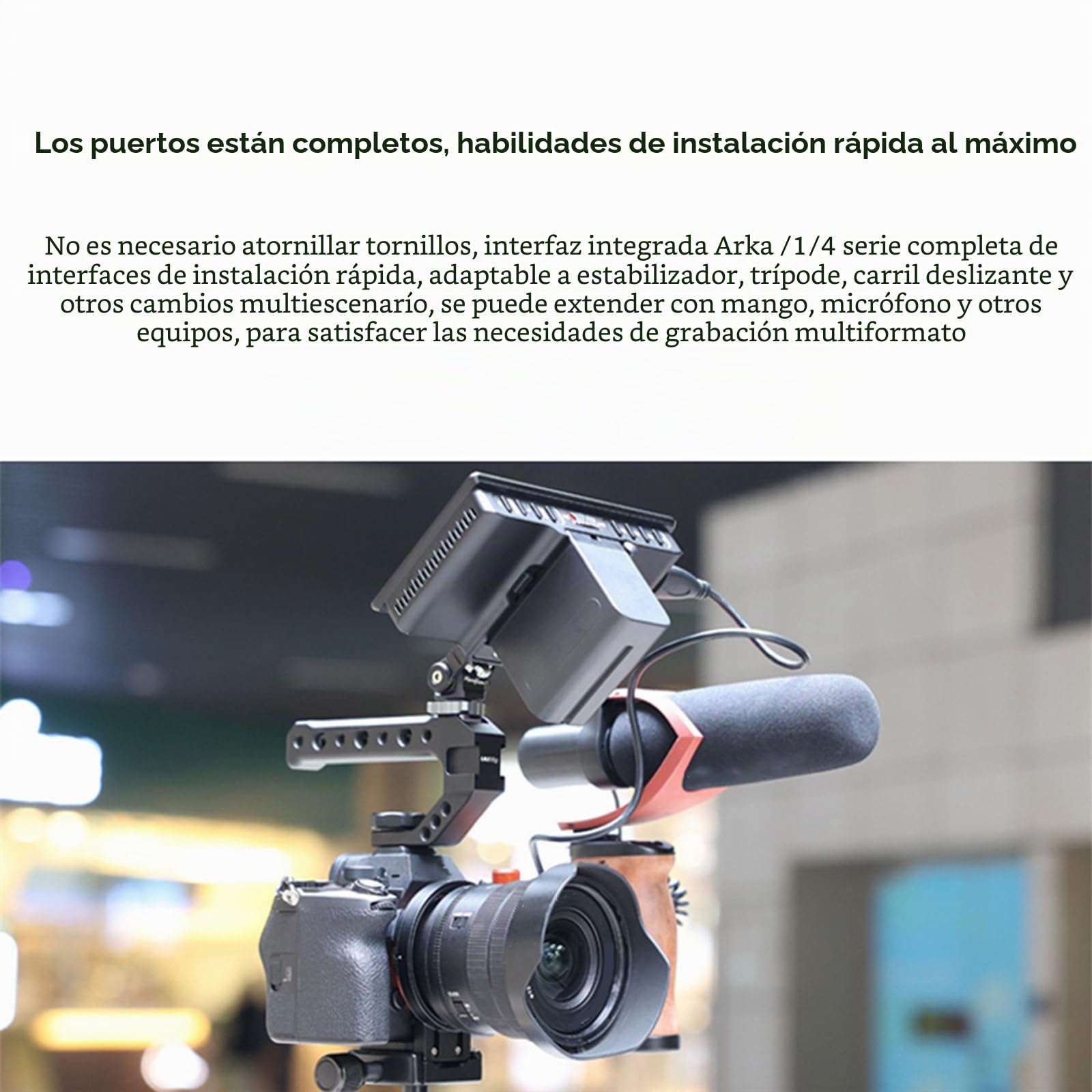 Collar de lente de montaje DSLR giratorio horizontal placa de liberación rápida rotación ajustable