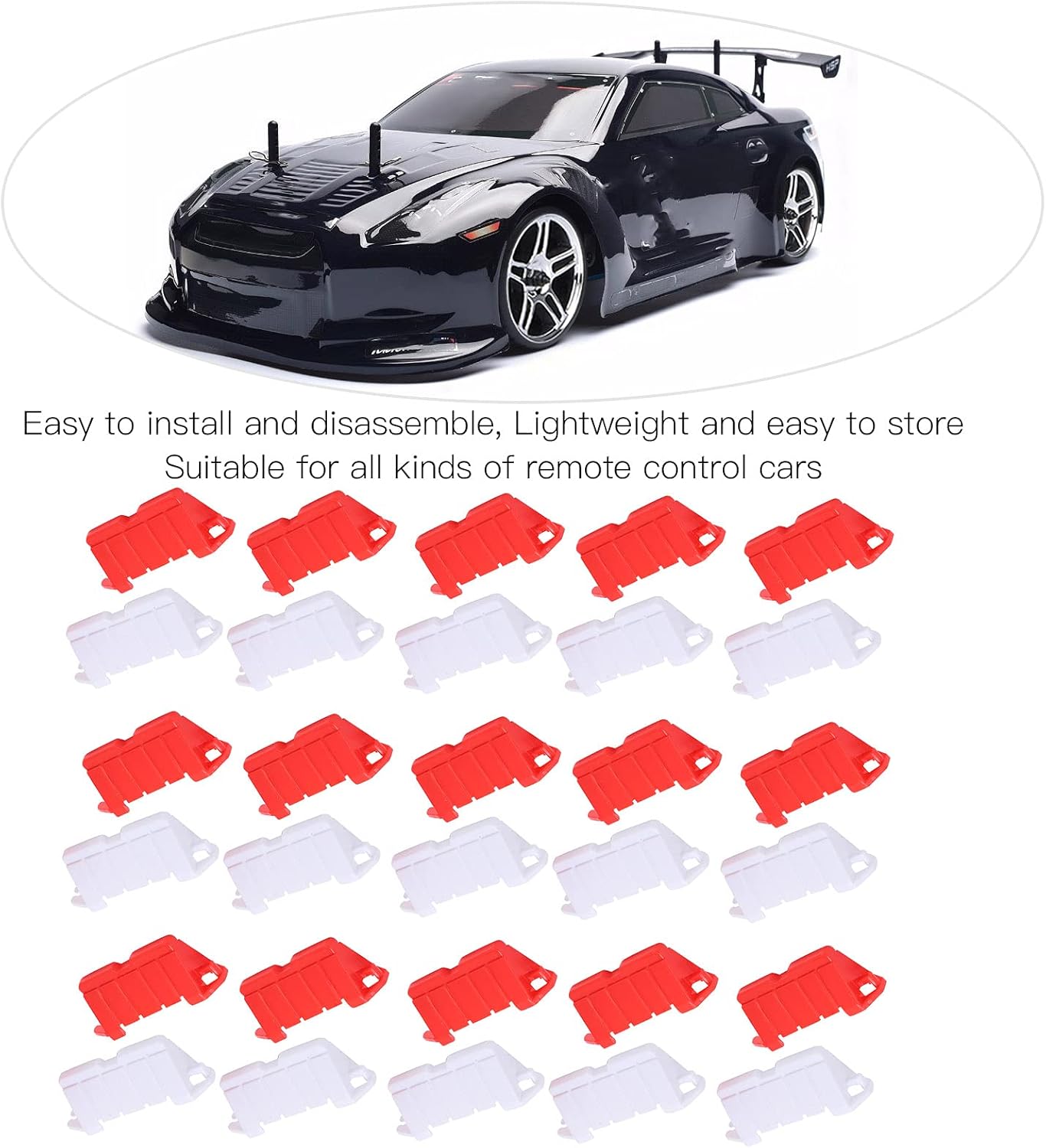 RC Roadblocks, 30Pcs RC Roadblocks Plastic Universal Drift Race Road Barriers Remote Control Car Accessories