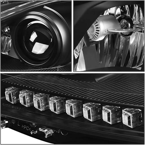 Miniatura 3 de Auto Dynasty 3D LED DRL Proyector Faro Lámparas Negro+Kit de Herramientas Compatible con Mercedes-Benz Clase C W204 11-15