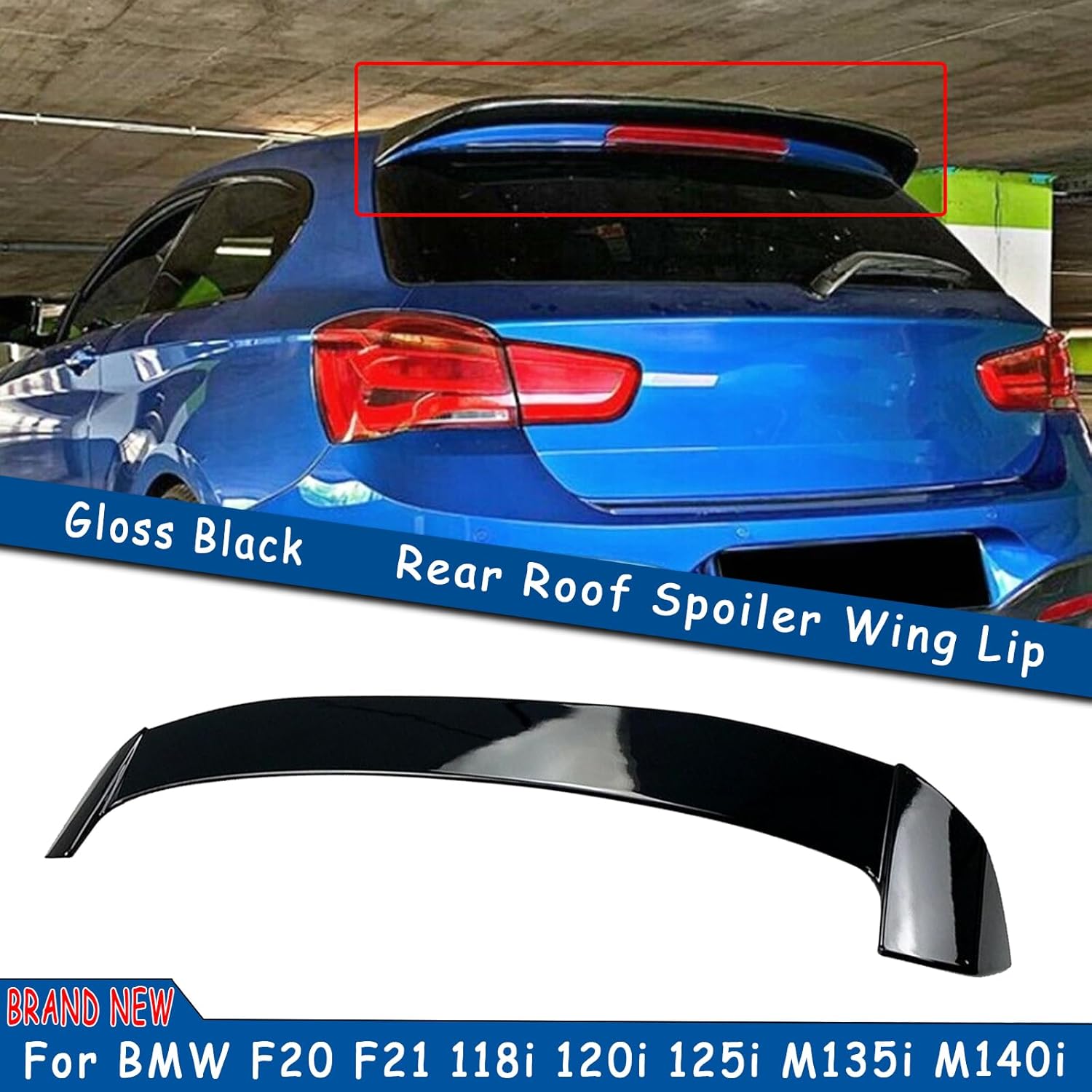Black Rear Roof Spoiler Wing Cover for BMW 1 Series F20 F21 118i 120i 125i M135i M140i Hatchback 2011-2020