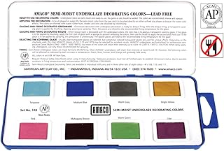 Non-Toxic Semi-Moist Underglaze Set - B in Pan, 1.5 oz, Assorted Color, 8 Color
