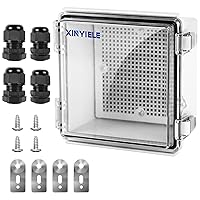 Vista 10 de Caja de conexiones de plástico ABS impermeable para proyectos al aire libre, IP67, resistente a la intemperie, a prueba de polvo con cubierta