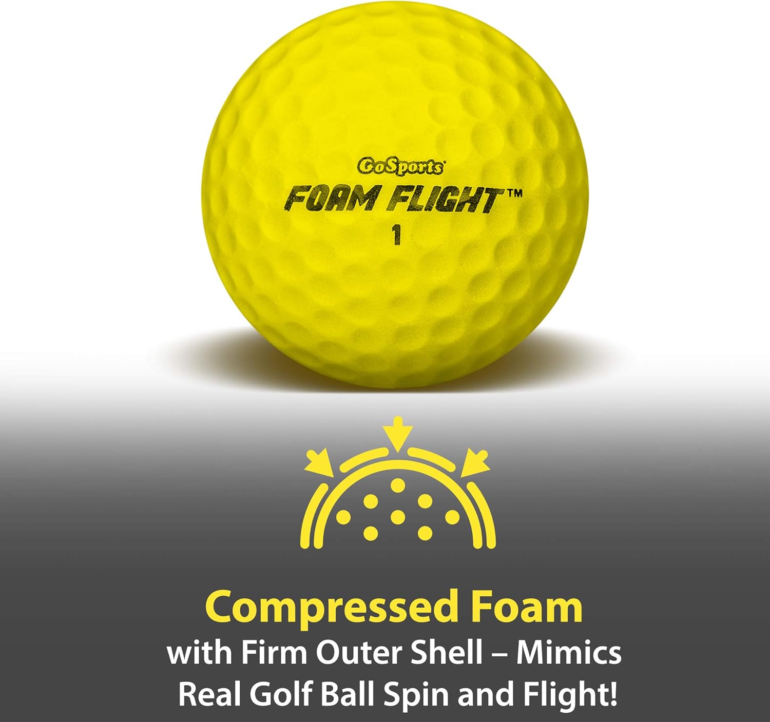 GoSports Foam Flight Practice Golf Balls - Choose White or Yellow - Pack of 24 Limited Flight Training Balls