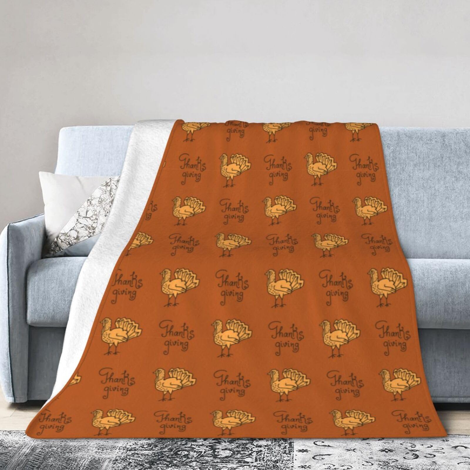 Noble Ren Autumn Turkey Ultra-Soft Micro Fleece Blanket Winter Warm Soft Lannel Fleece Throw Blanket For Couch Sofa Bed 60"X50"