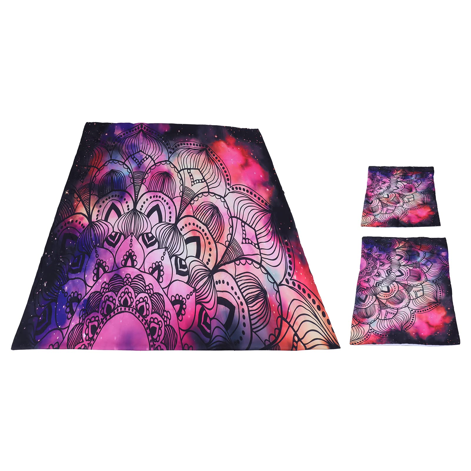 Parure de lit 3 pièces violette bohème housse douce 200 x 200